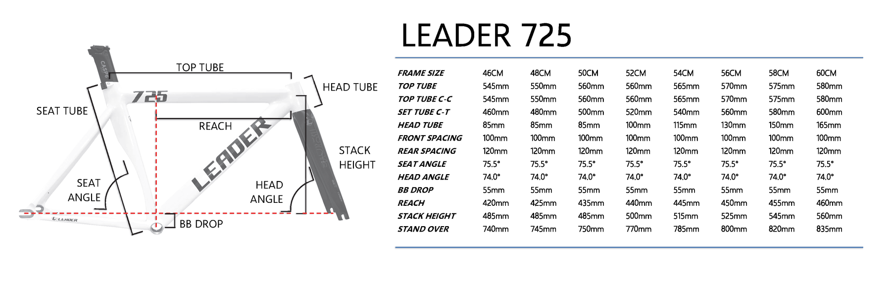 2021 LEADER 725 with Carbon Aero Seat Post LEADER BIKES
